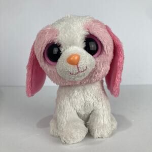 Ty Beanie Boos Cookie Pink Valentine Dog Solid Pink Eyes Missing Heart 6" Plush
